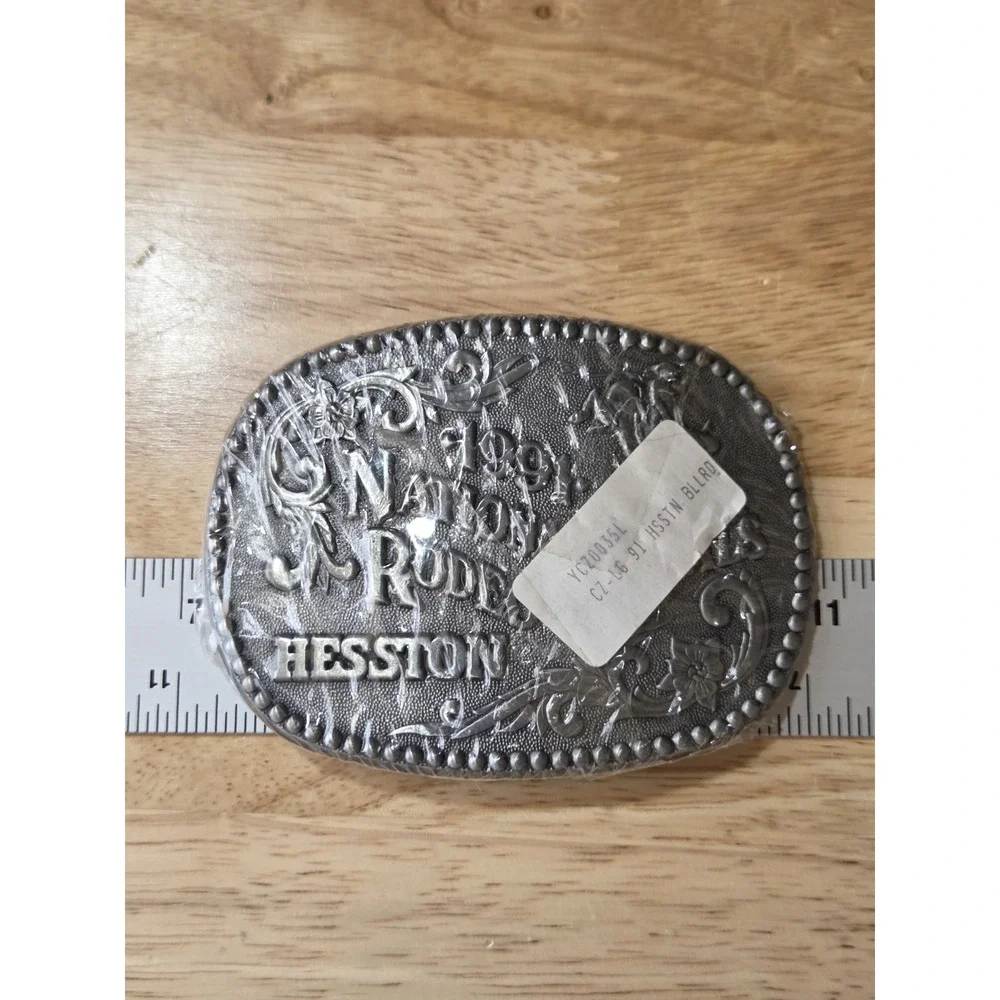 1991 Hesston NFR National Finals Rodeo Belt Buckle Fred Fellows Vintage NOS